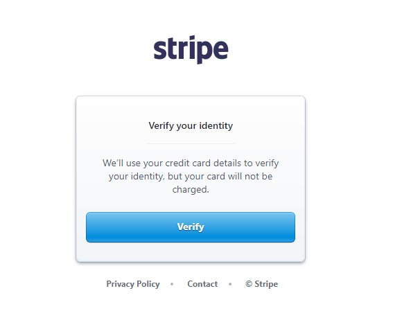 Stripe credit card verification